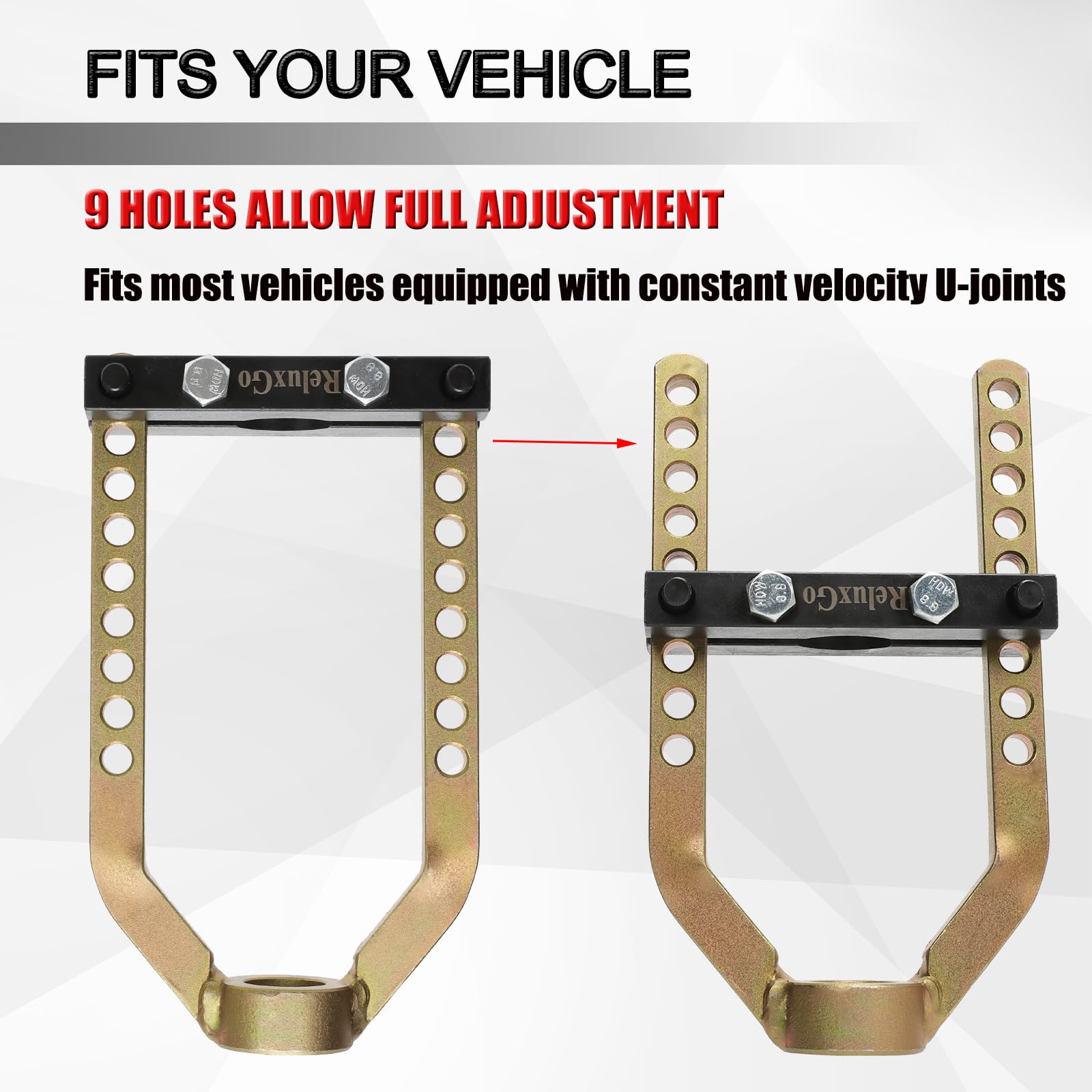 ReluxGo CV Joint Puller safety collar enabling hands-free operation.