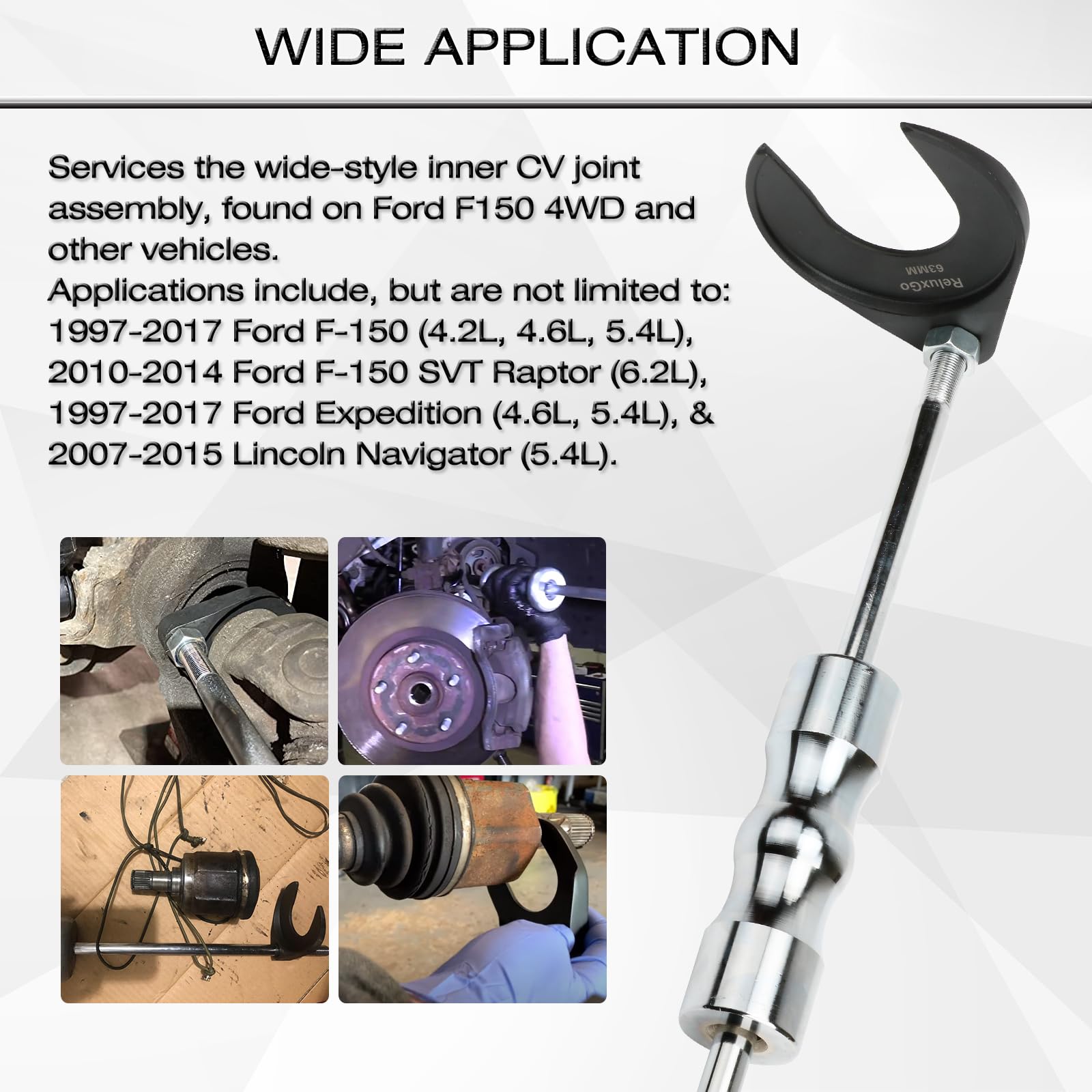 ReluxGo CV joint removal adapter 63mm for wide-style joints and easy access.