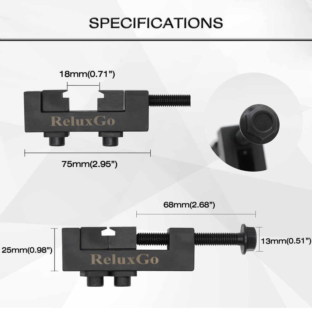 ReluxGo dust boot clamp tool provides secure installation with smooth screw action.