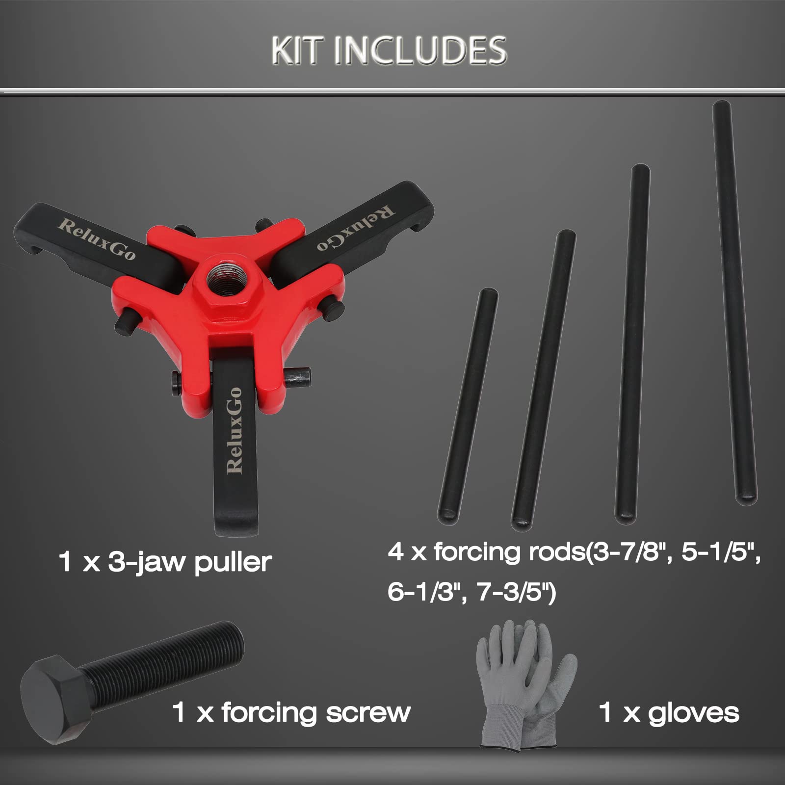 ReluxGo Harmonic Balancer Puller Kit storage case keeps tools organized.