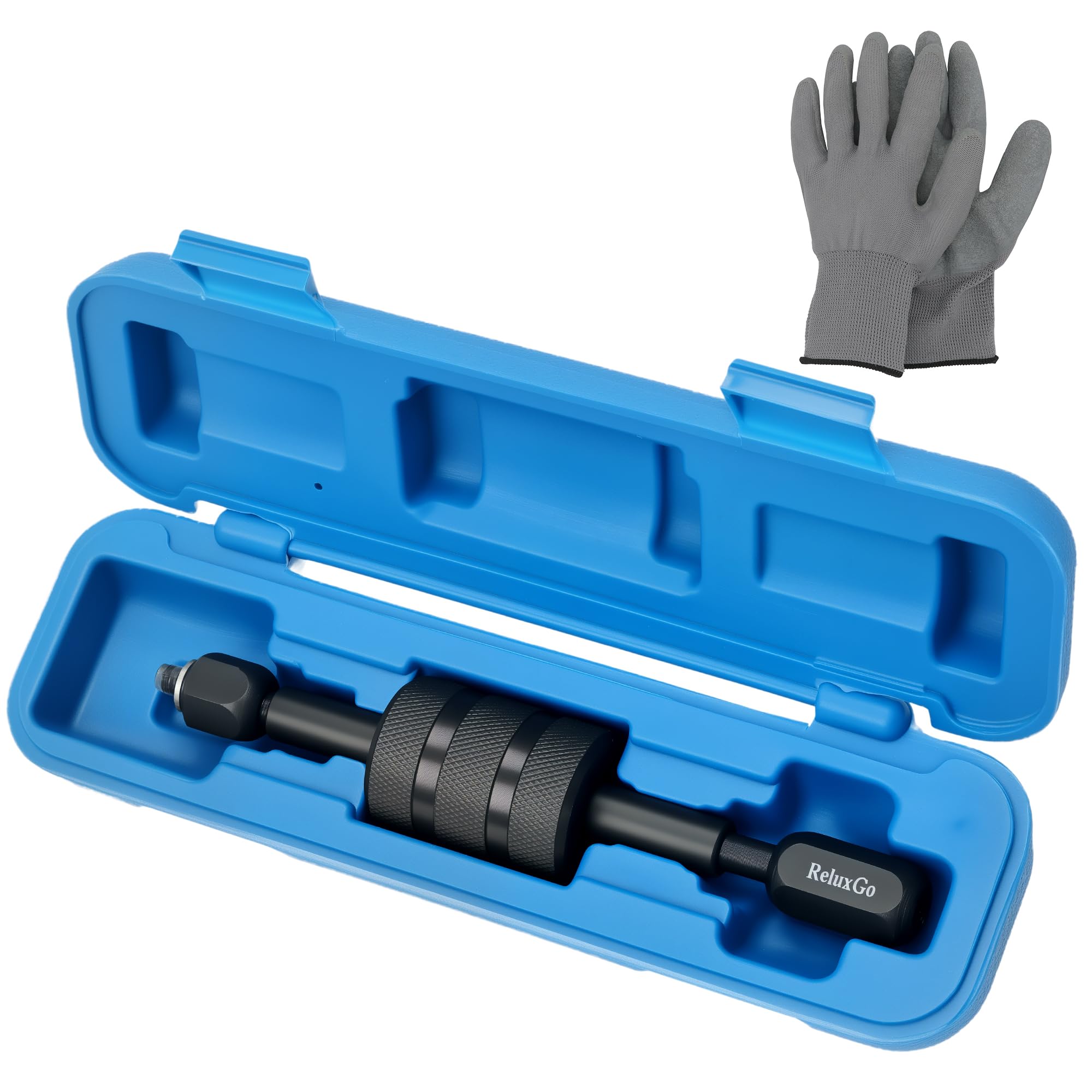 ReluxGo injector puller with slide hammer removes stubborn diesel injectors.