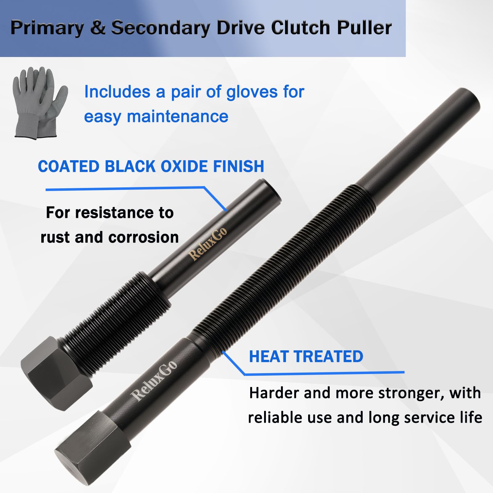 ReluxGo Polaris secondary clutch removal tool ready for use with secure fit on clutch