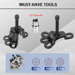 ReluxGo rear axle puller set up for efficient removal on flange-type axles.