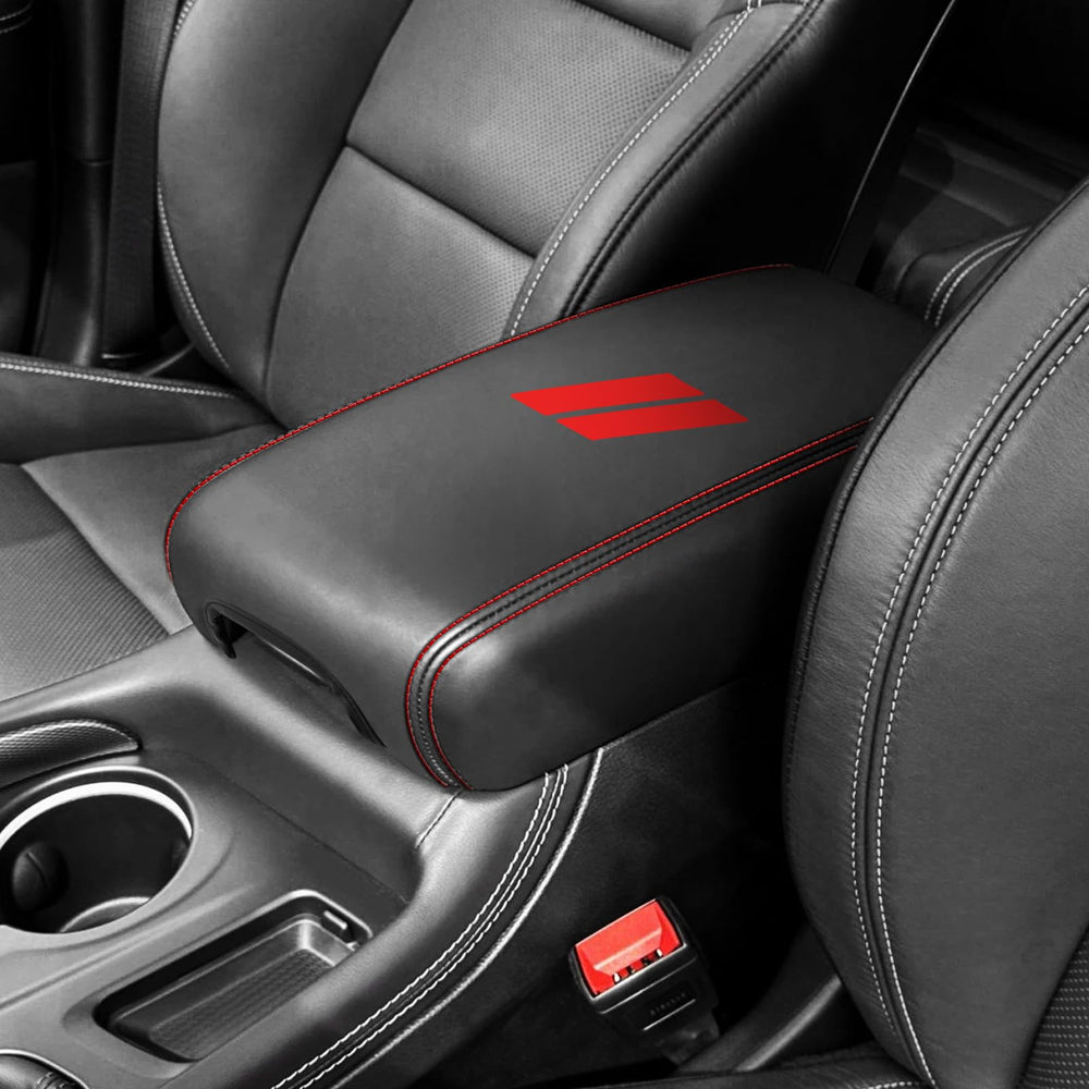 REMOCH center console cover for Dodge Durango with red stitches protects the console from scratches.
