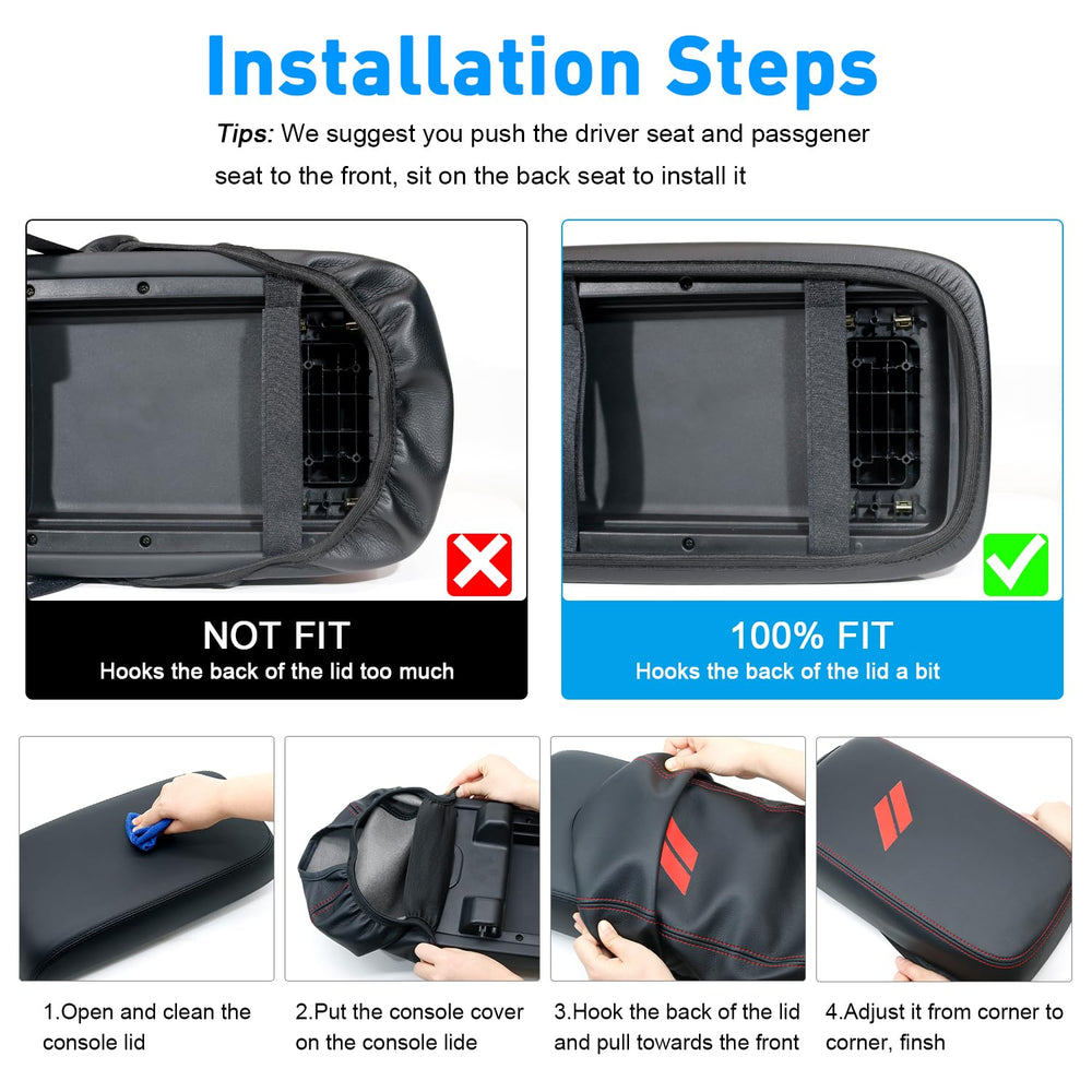 REMOCH easy-install console cover stays secure with under-lid elastic band