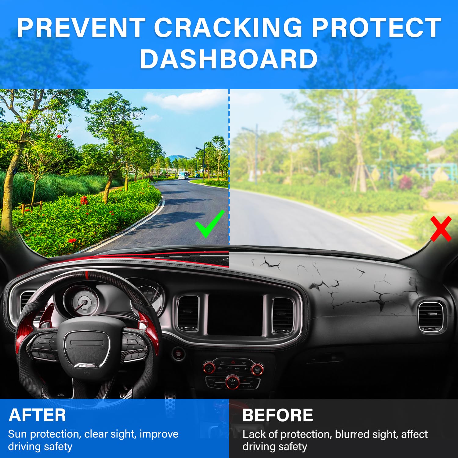 REMOCH eco-friendly felt ensures odorless, durable dashboard protection