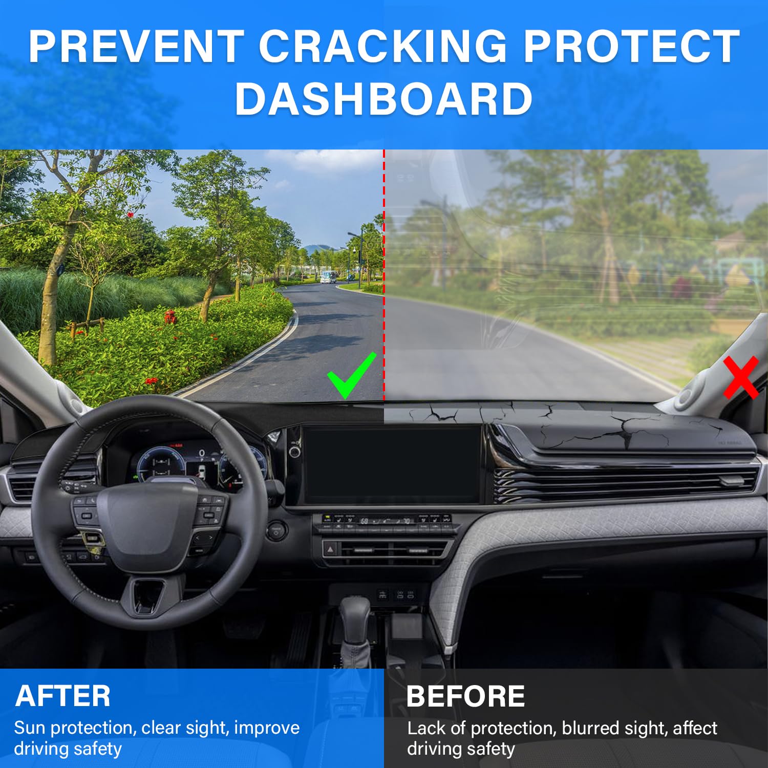 REMOCH dash cover installs without glue for quick customization and clean dashboard.