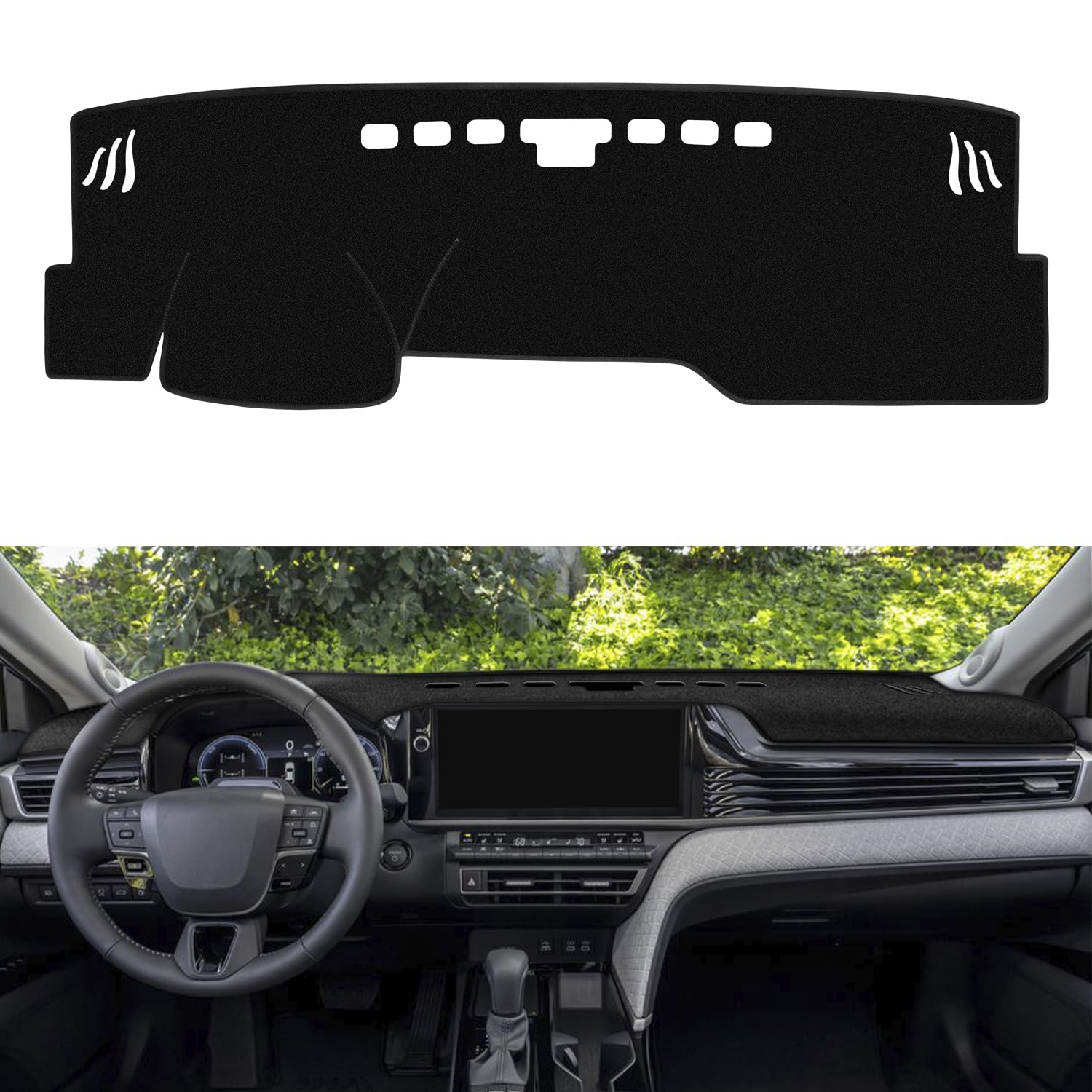 REMOCH dash cover for Toyota Camry 2025-2026 front view offering custom fit and dashboard protection.