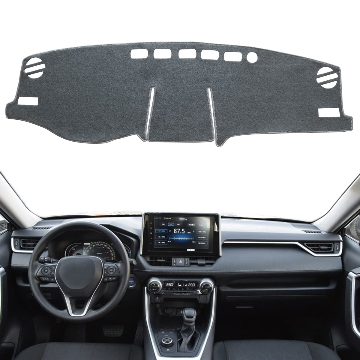 REMOCH dash cover for Toyota RAV4 with precise fit protects the dashboard from sun and glare.