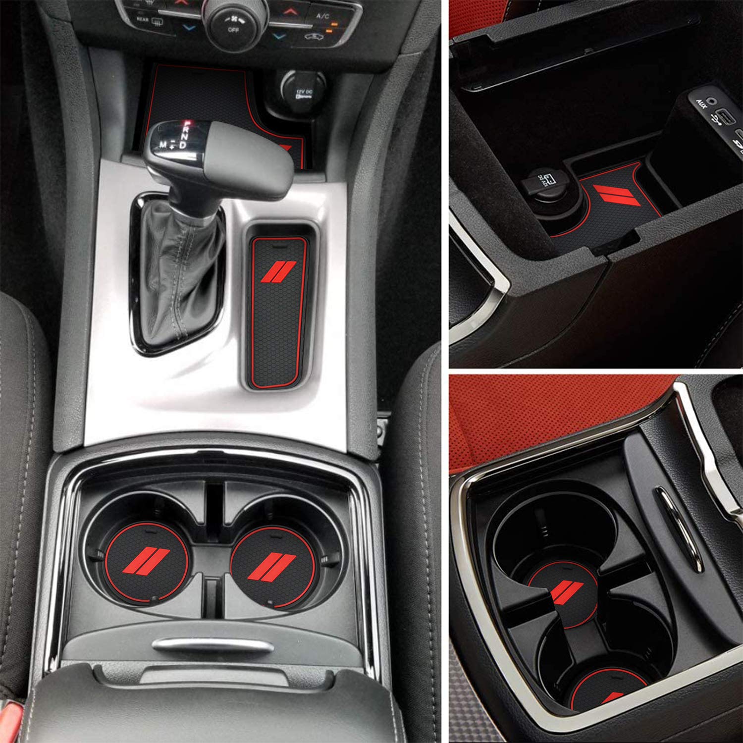 REMOCH center console liner for Dodge Charger in red adds protection and a clean look