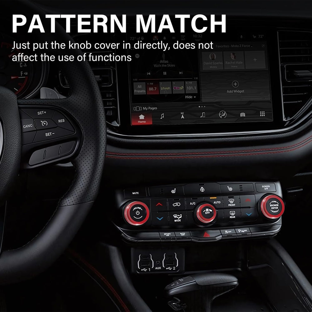REMOCH red metal trim for Durango knob cover guards against scratches.
