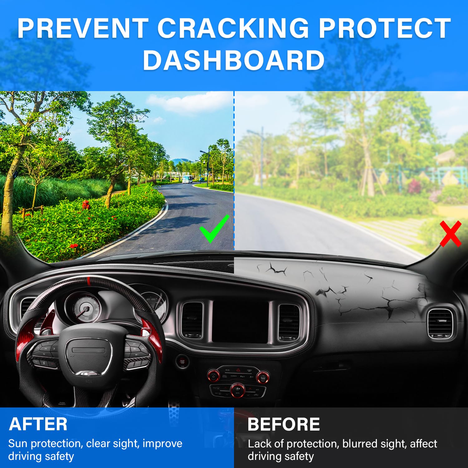 REMOCH eco-friendly felt dash pad resists fading and odors.