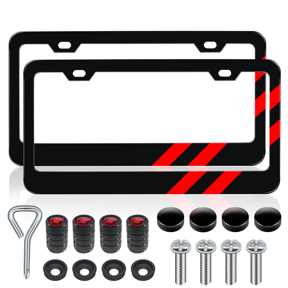 REMOCH license plate frames front view with red matte finish for style.