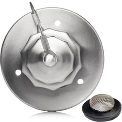 Renator RV city water inlet installation with universal flange and threaded fitting.