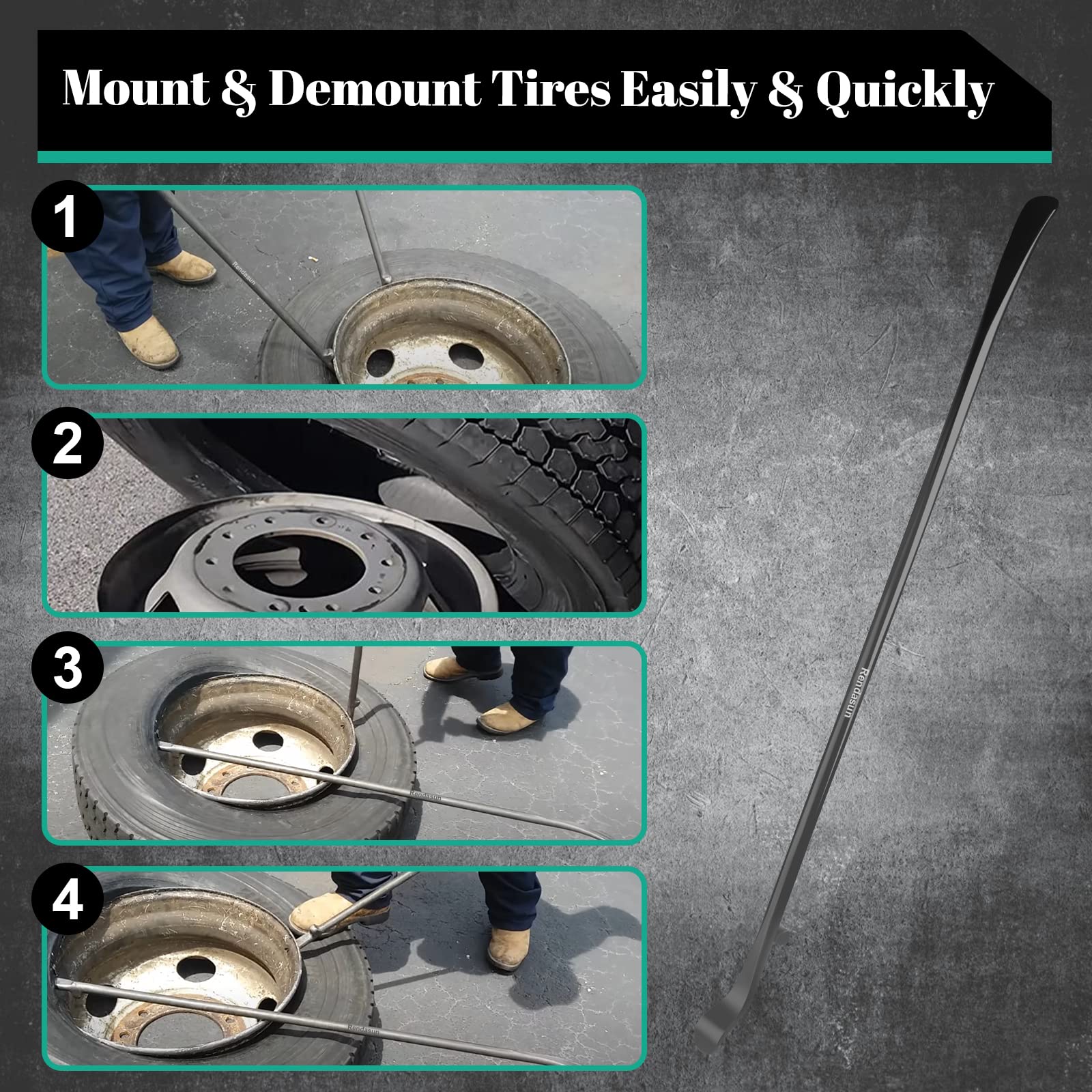 Rendasun 34645 tire demount end enables smooth bead release.