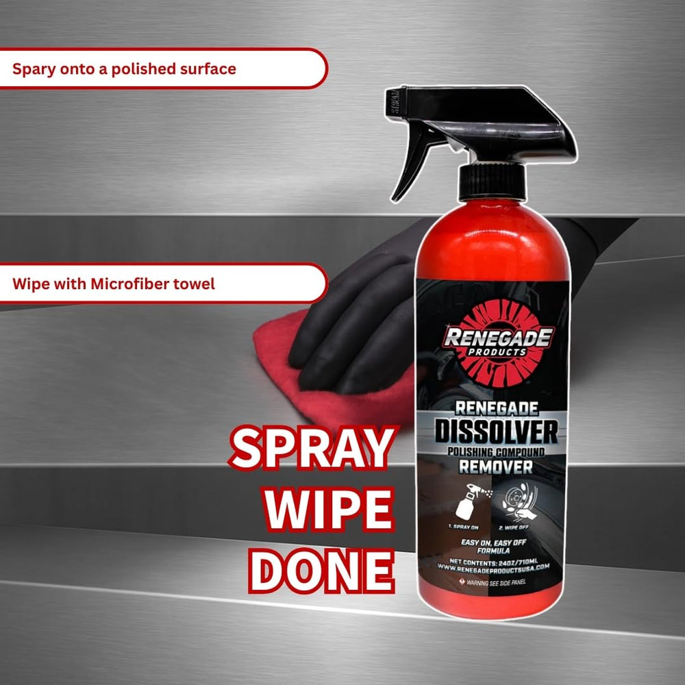 Renegade Dissolver being applied by hand highlights user-friendly, professional-grade cleaning.