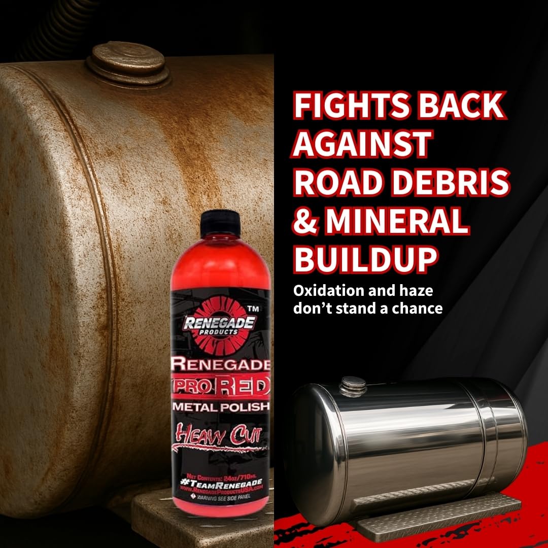 Renegade Pro Red machine polish attachment in use for faster results.