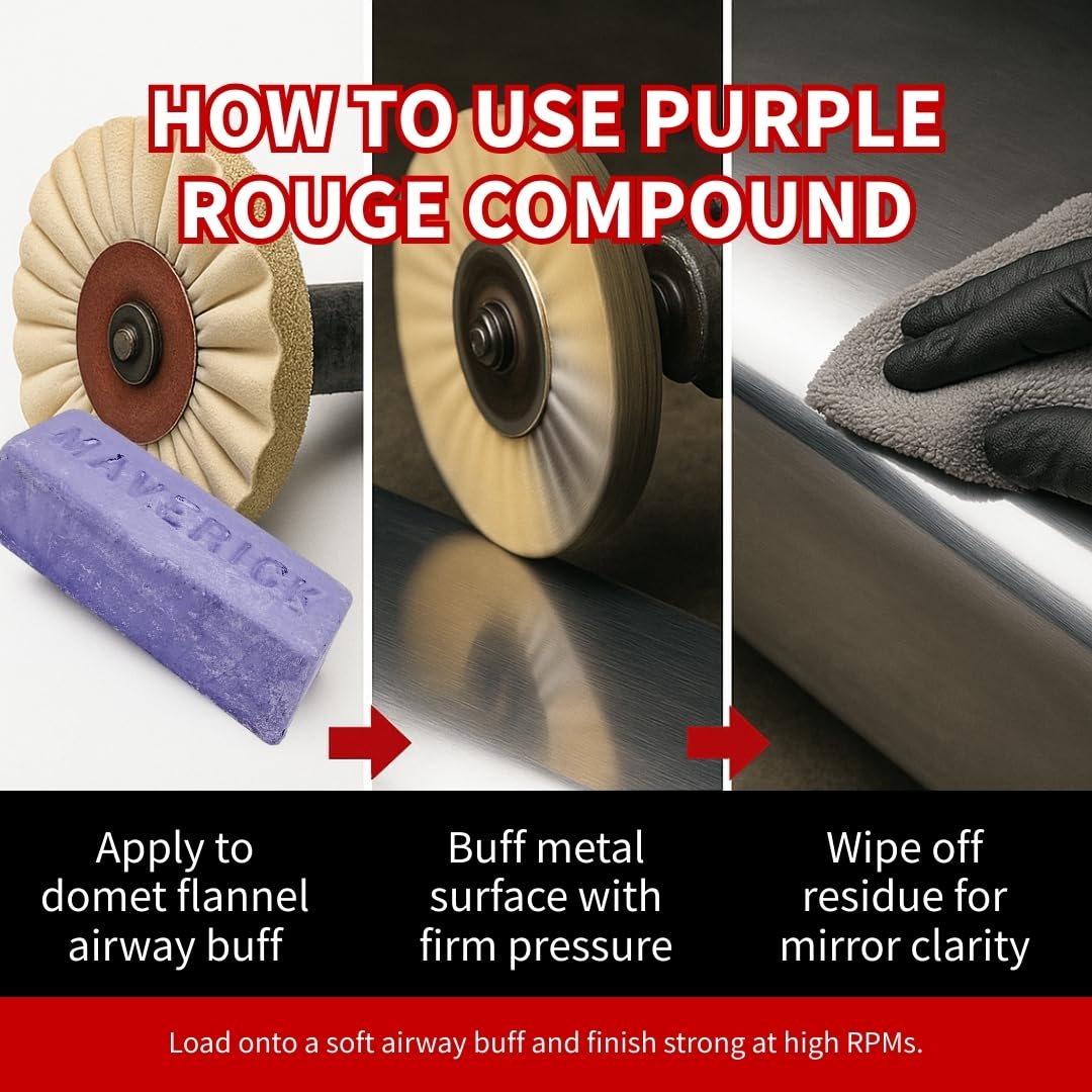 Renegade polishing bar provides second-step polish for refined metal surfaces.