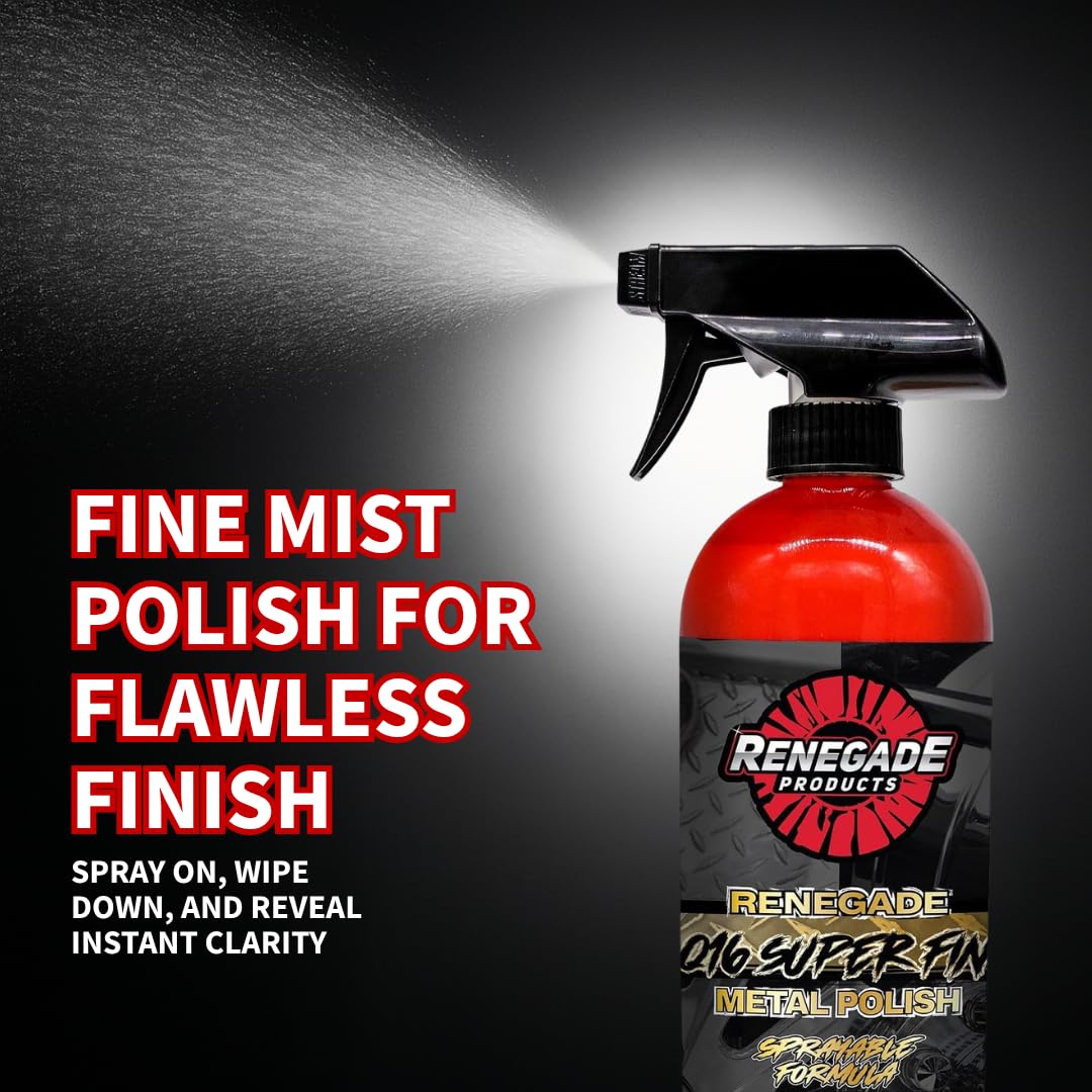 Renegade Q16 spray action atomizer applying polish evenly.