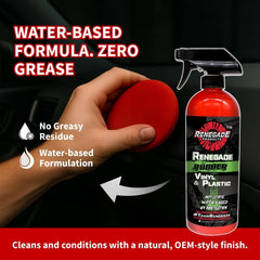 Renegade Rebel Vinyl Plastic Surface Care enables easy application and conditioning