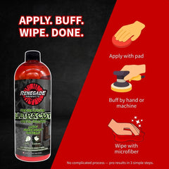 Renegade Ultra Cut Metal Polish polishes aluminum for a bright, protected brightness.