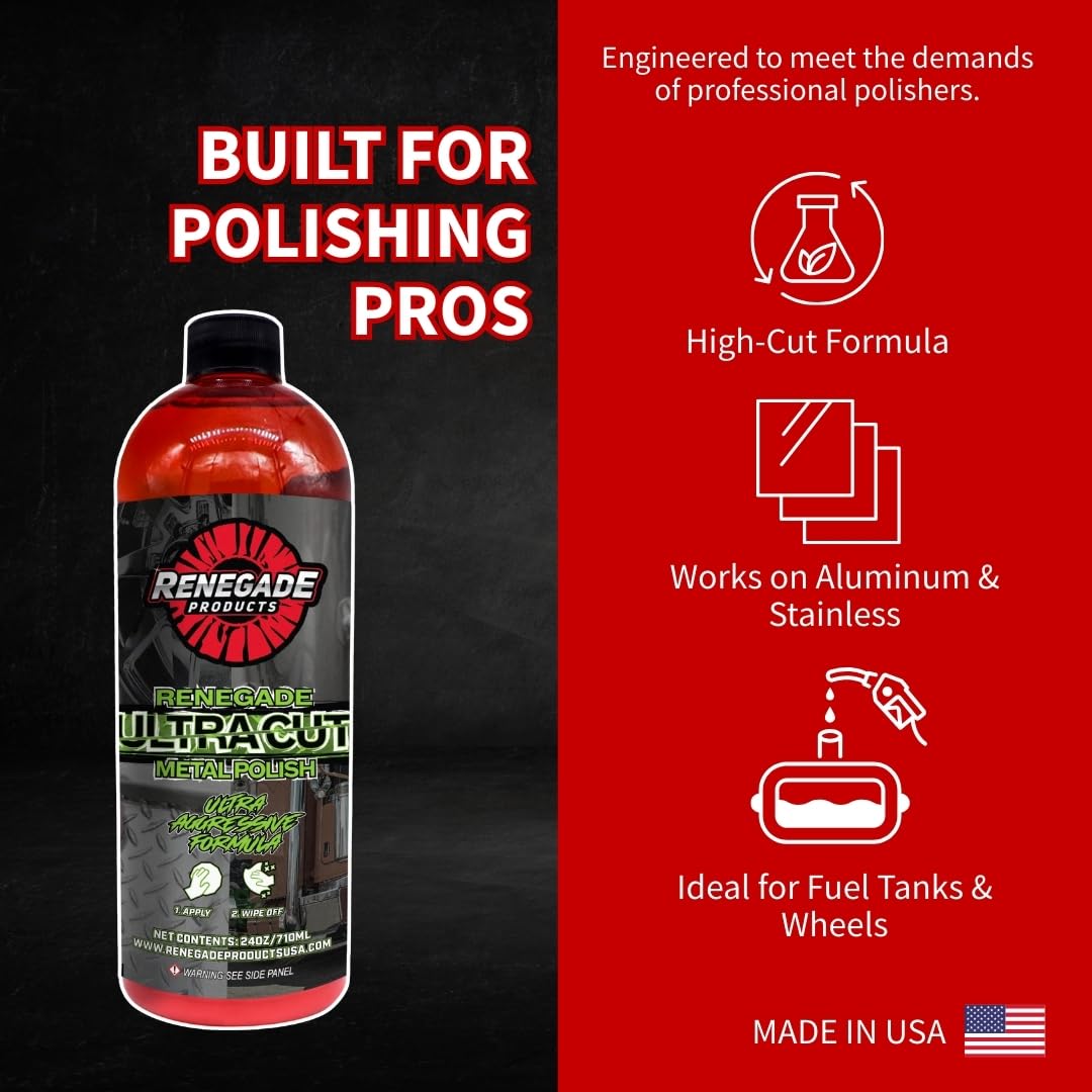 Renegade Ultra Cut Metal Polish finishes brass and copper with lasting luster.