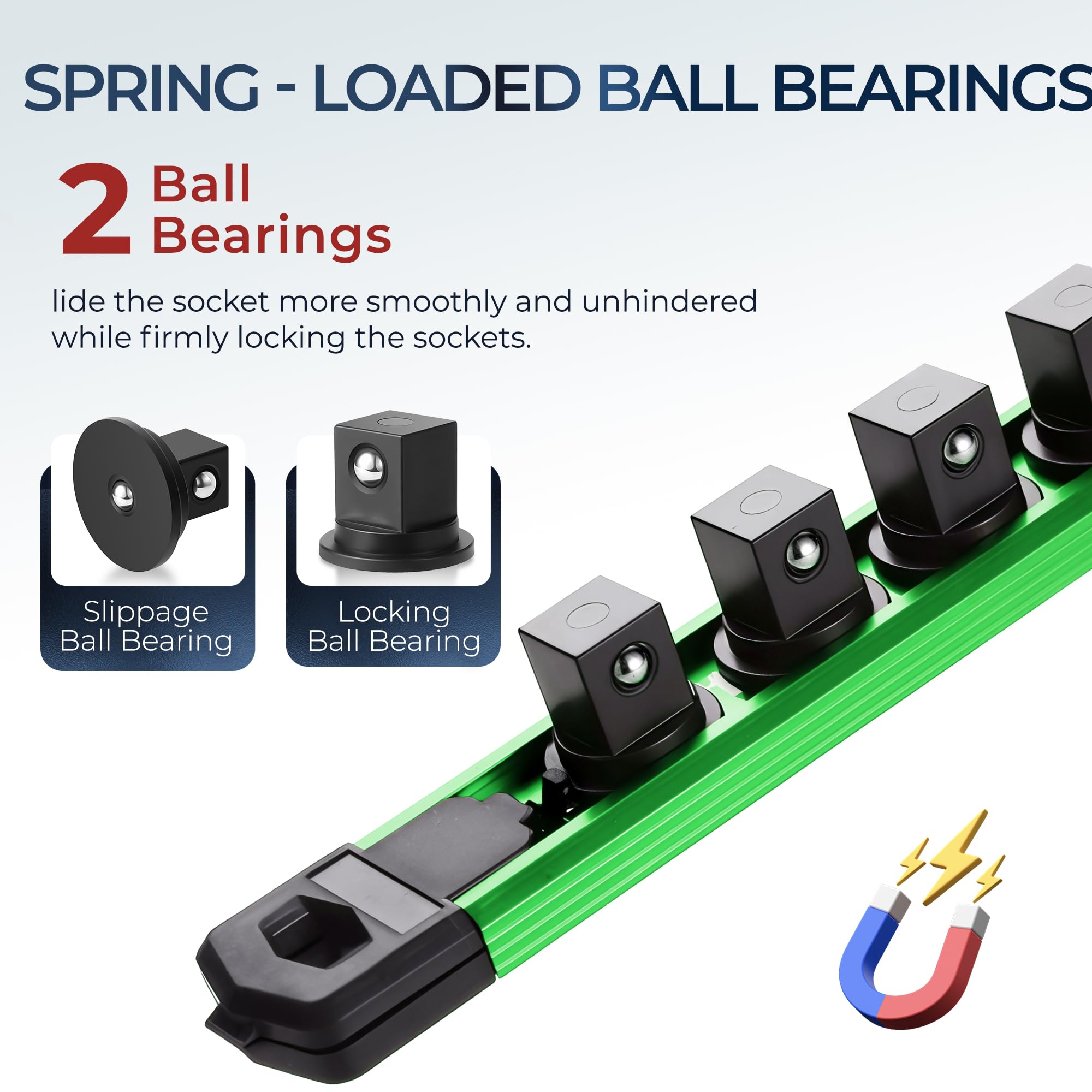 Reniteco 360 swivel clips enable fast size viewing and rearrangement.