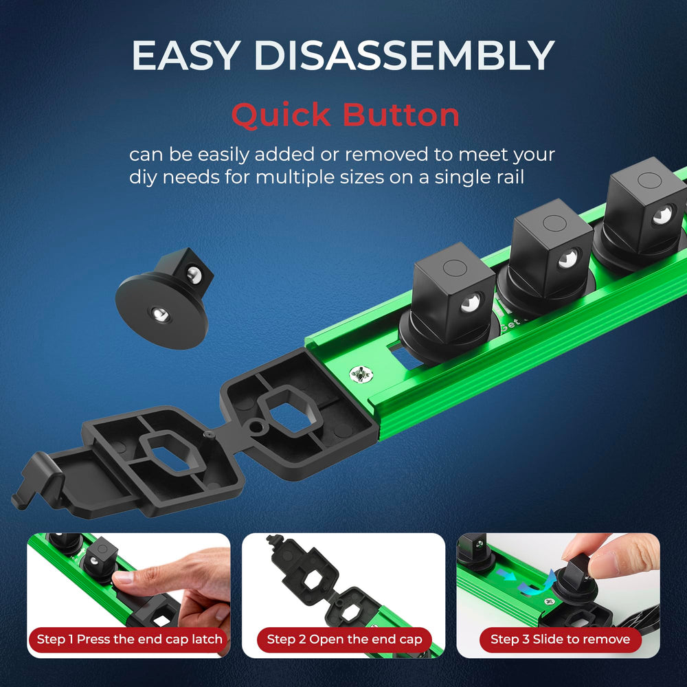 Reniteco 42 clips provide large capacity for 3/8-inch sockets.