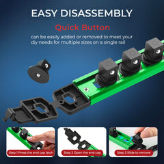 Reniteco 42 clips provide large capacity for 3/8-inch sockets.