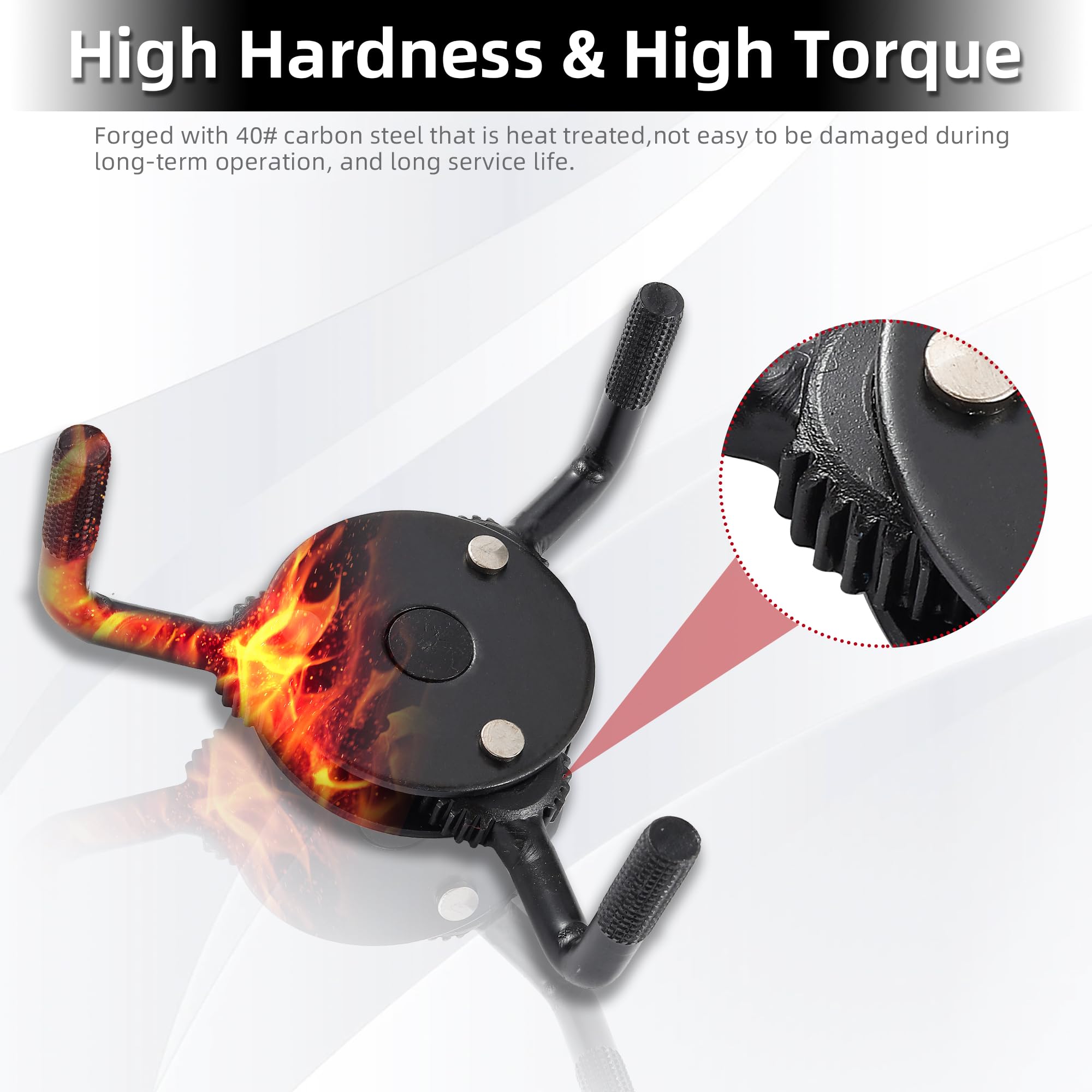 Reniteco oil filter wrench hex bolt included image conveys extra leverage.