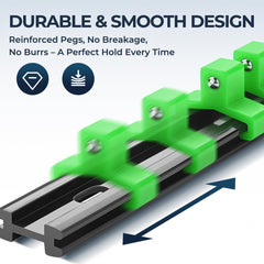 Reniteco spring-loaded clip system provides a secure click-in placement.