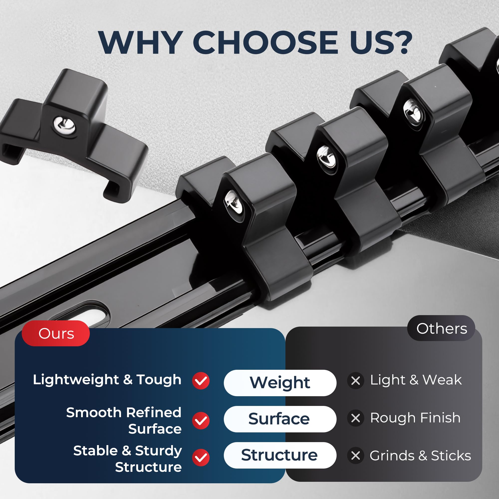 Reniteco spring-loaded clip provides a secure click fit for sockets.