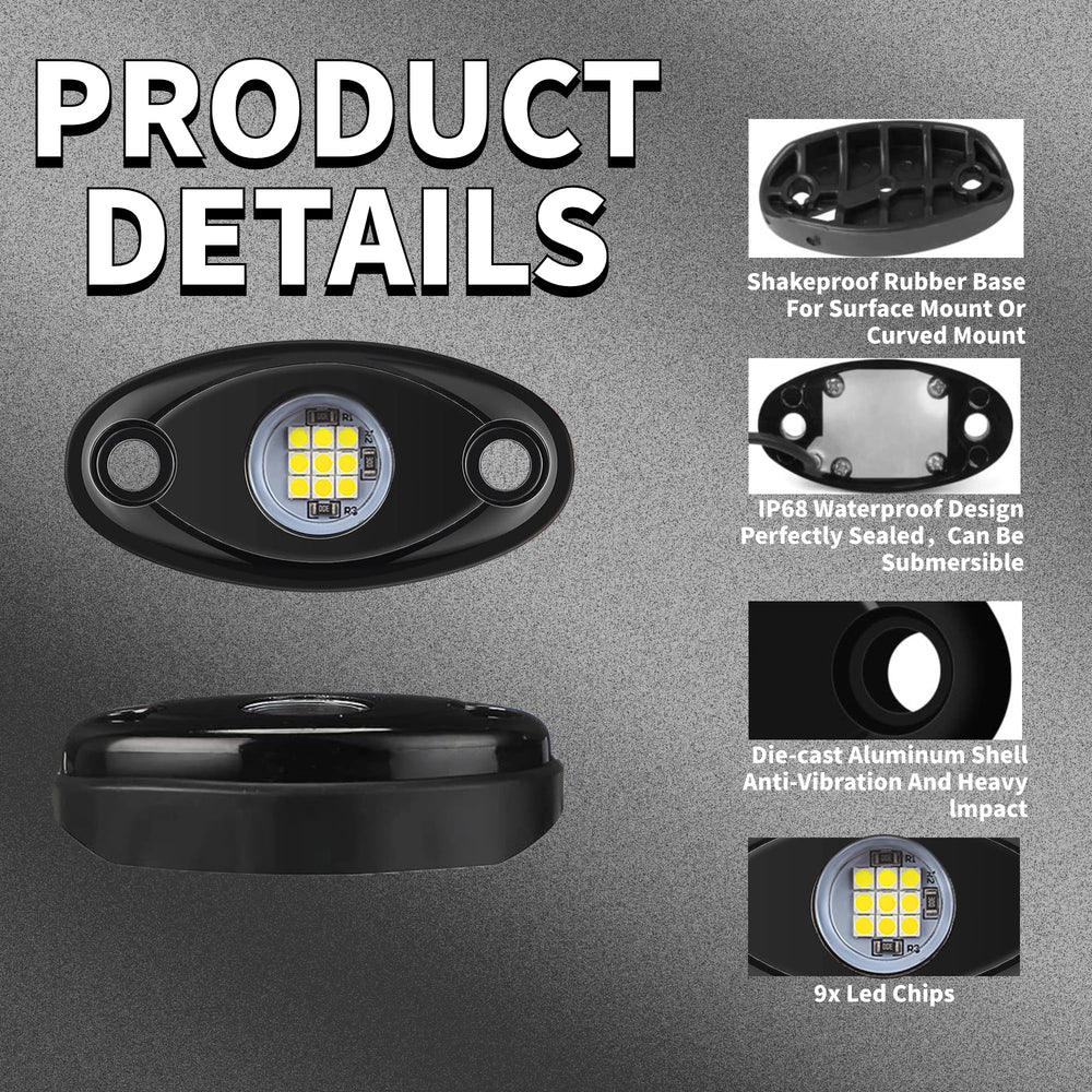 RENMAII-LIGHT Rubber base with curved and flat sides for flexible mounting.