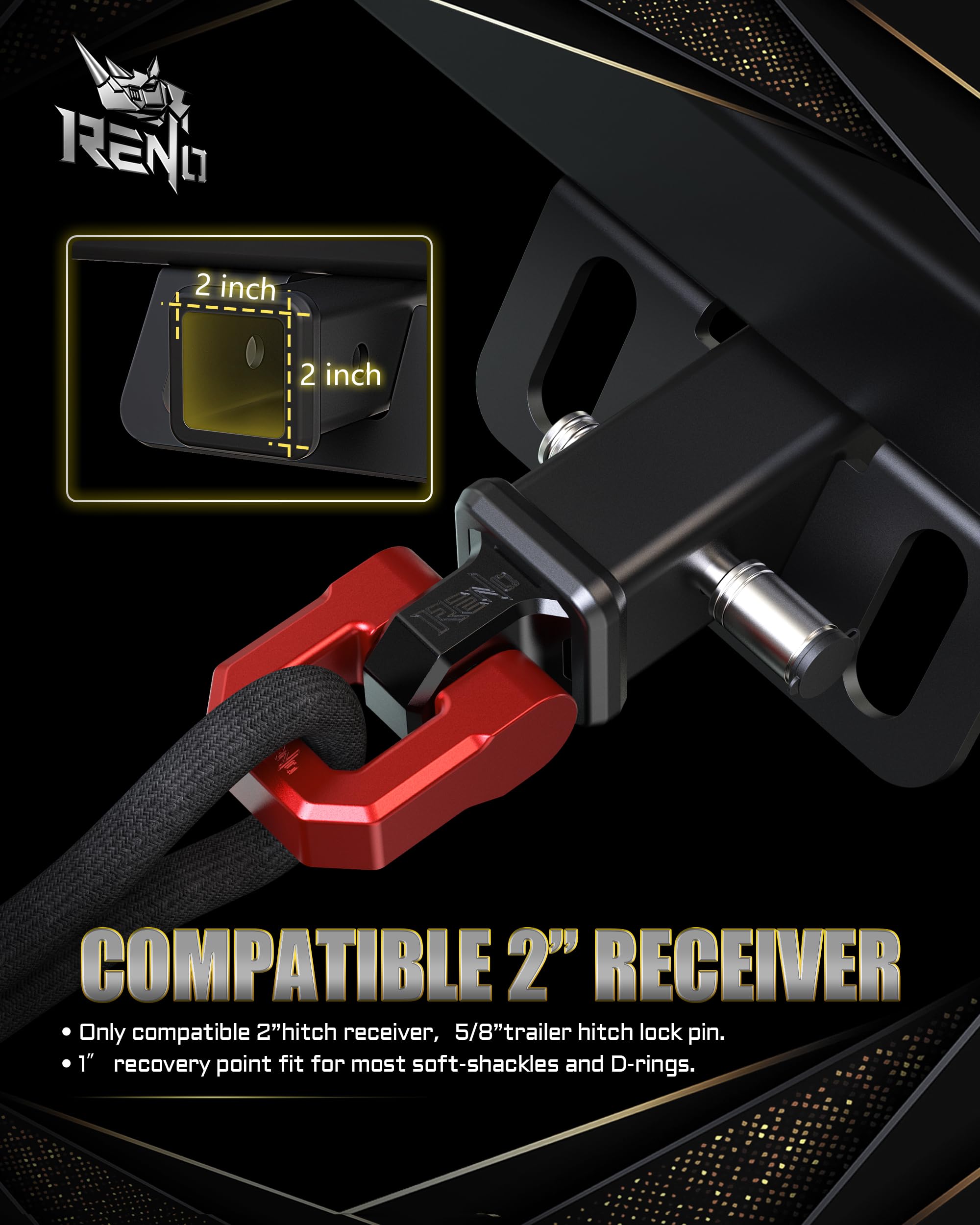 RENO 2in receiver mounted on a vehicle ready for off-road use.
