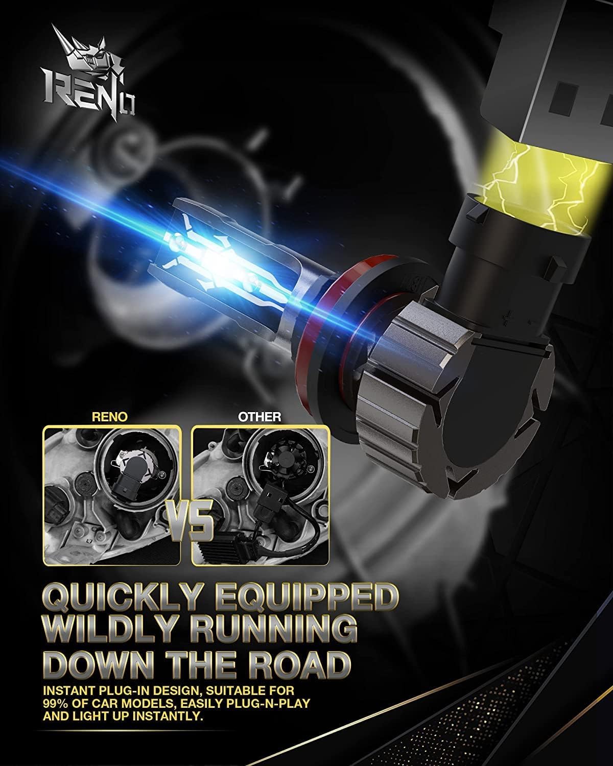 RENO H11 canbus-ready graphic highlights broad vehicle compatibility