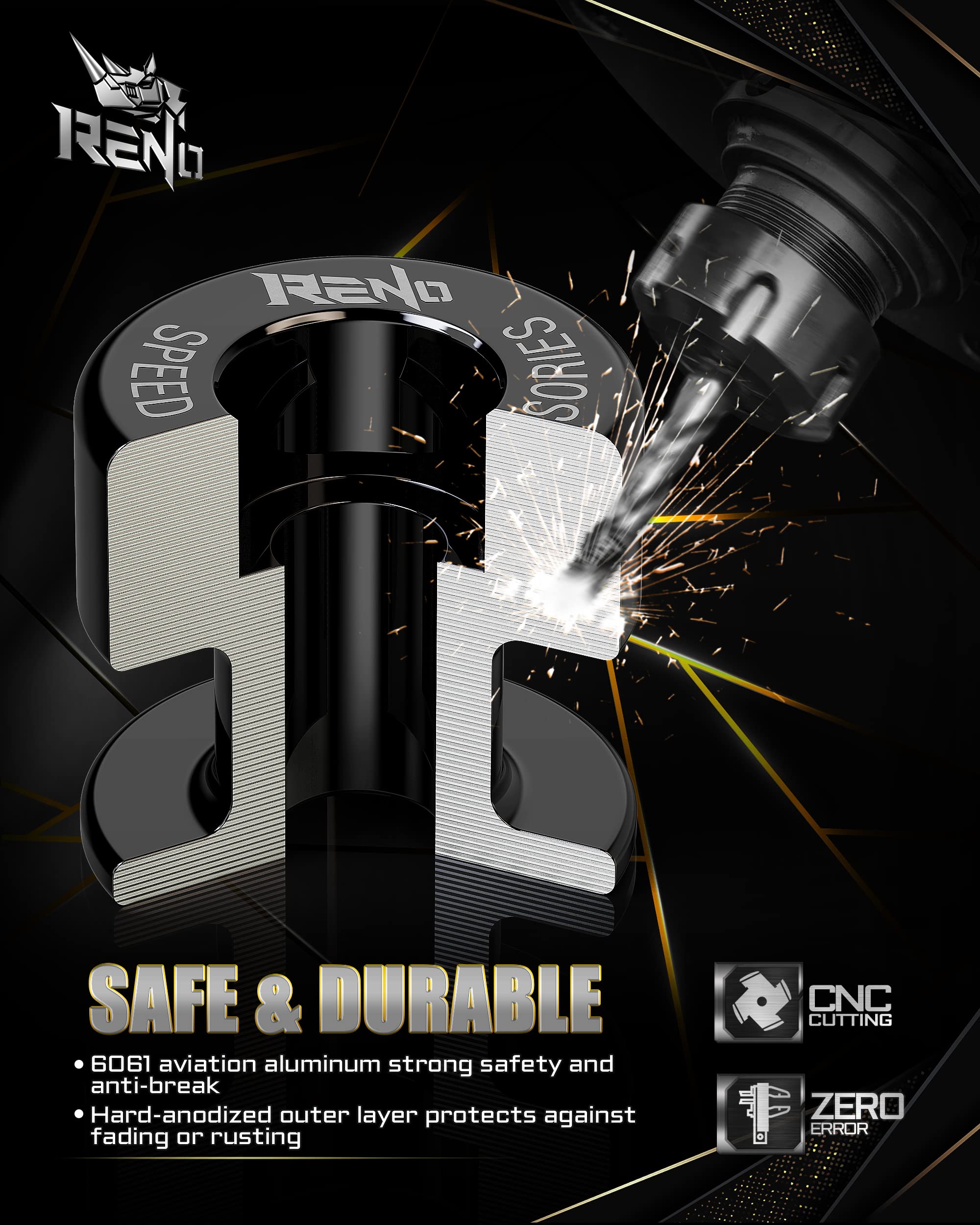 RENO SP1-M6 swingarm spool assembly kit with precision components