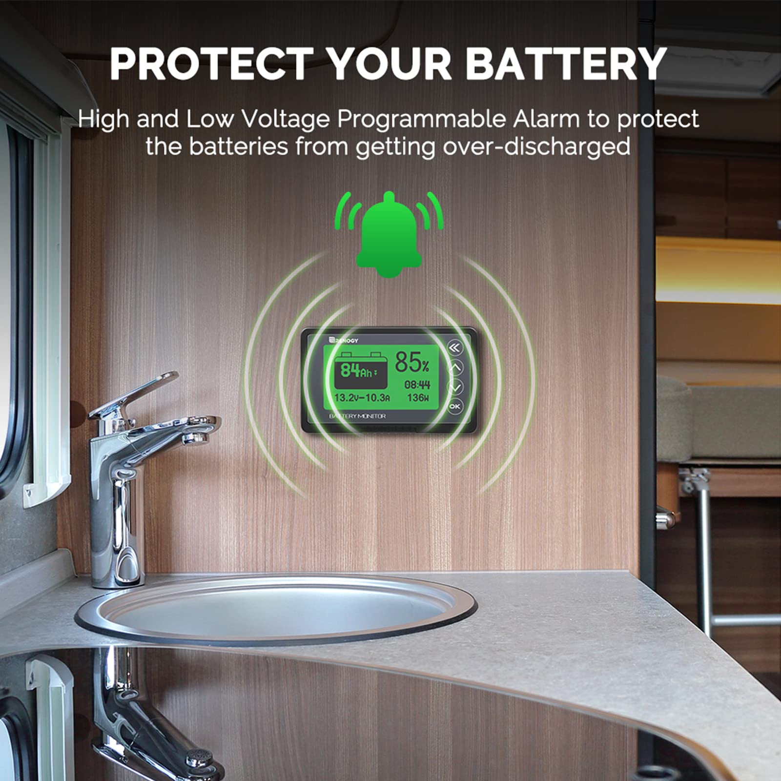 Renogy monitor backplate highlights easy mounting and secure installation