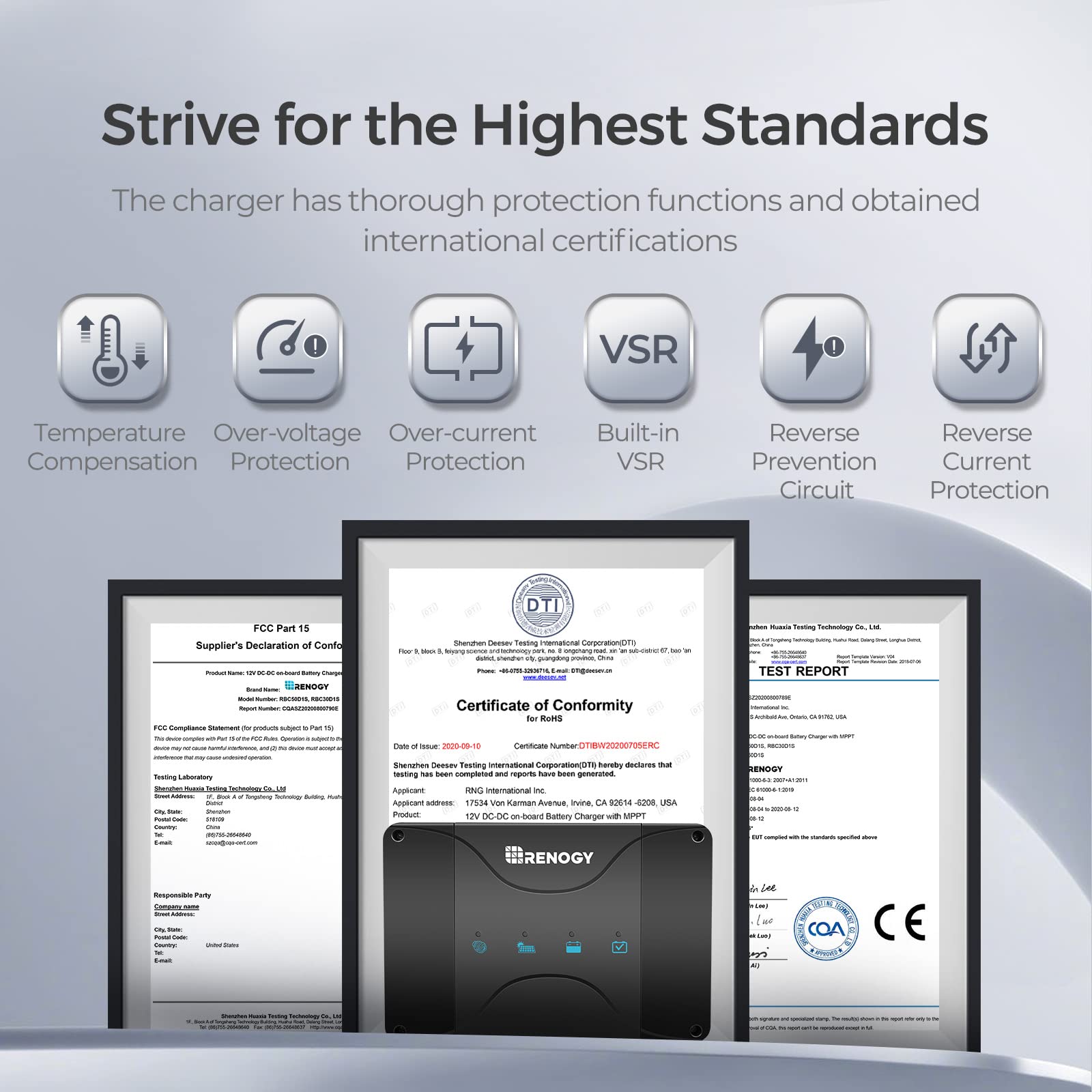 Renogy 50A charger provides multi-protection for gel, AGM, flooded, and lithium batteries.