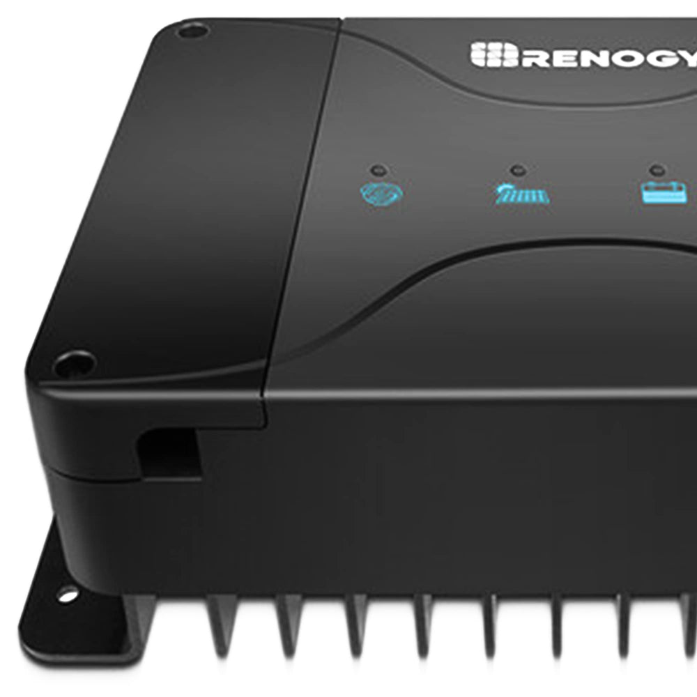 Compact Renogy DC-DC charger fitting a tight vehicle space