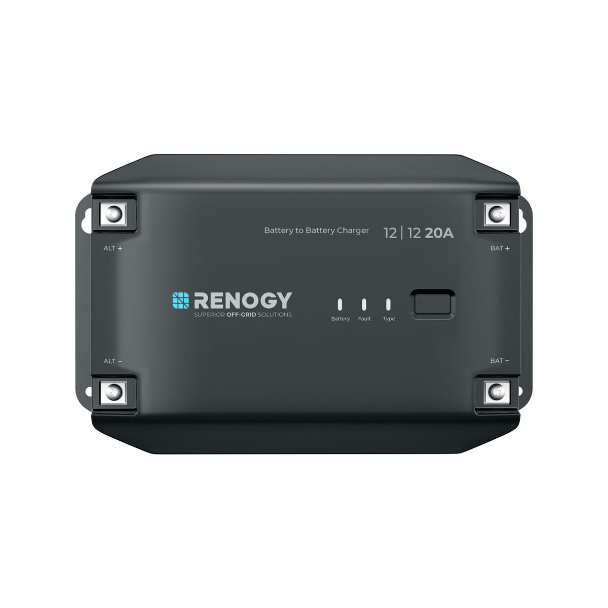 Renogy DC to DC charger 12V 20A installation shows safe mounting for RVs and boats
