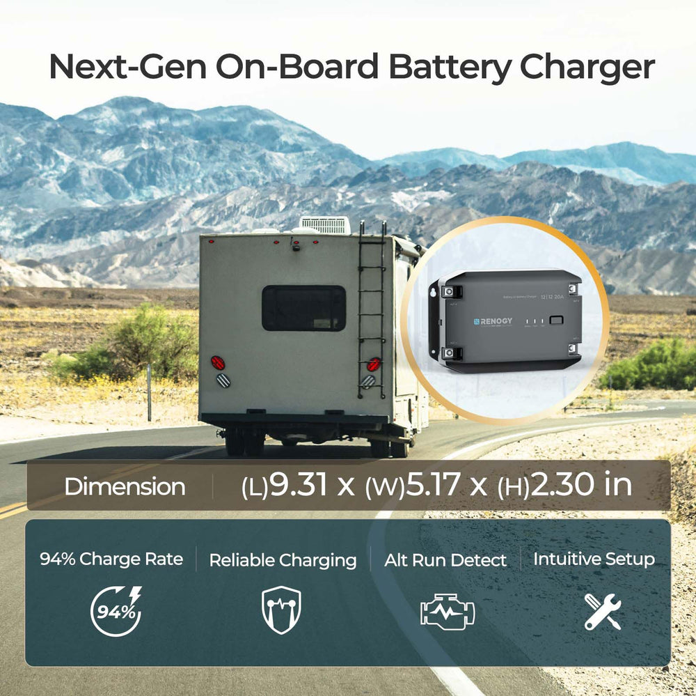 Renogy DC to DC charger 12V 20A monitoring app compatibility for easy status check
