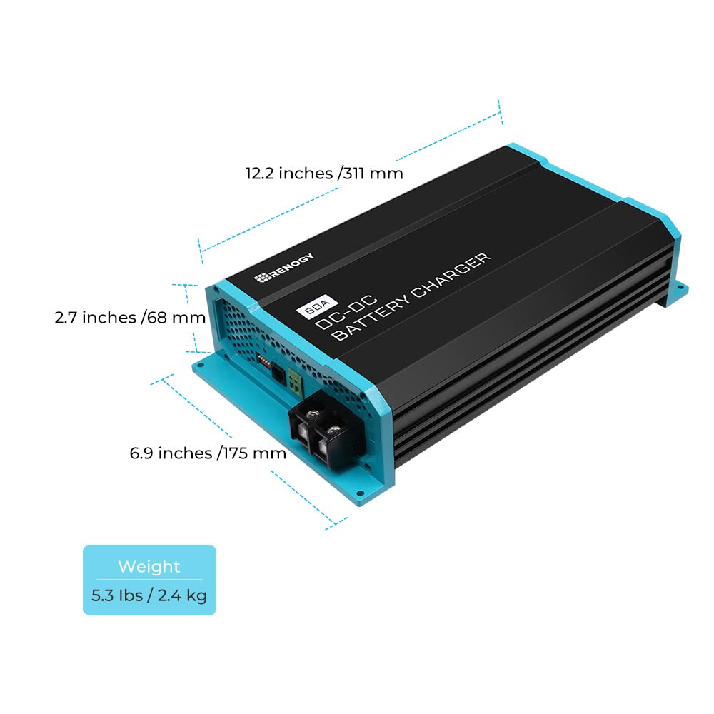 Renogy DCC12 protected by over-voltage and over-temperature indicators