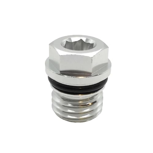 REPLACEMENTKITS.COM upgraded aluminum drain plug with hex head for leak-free oil changes.