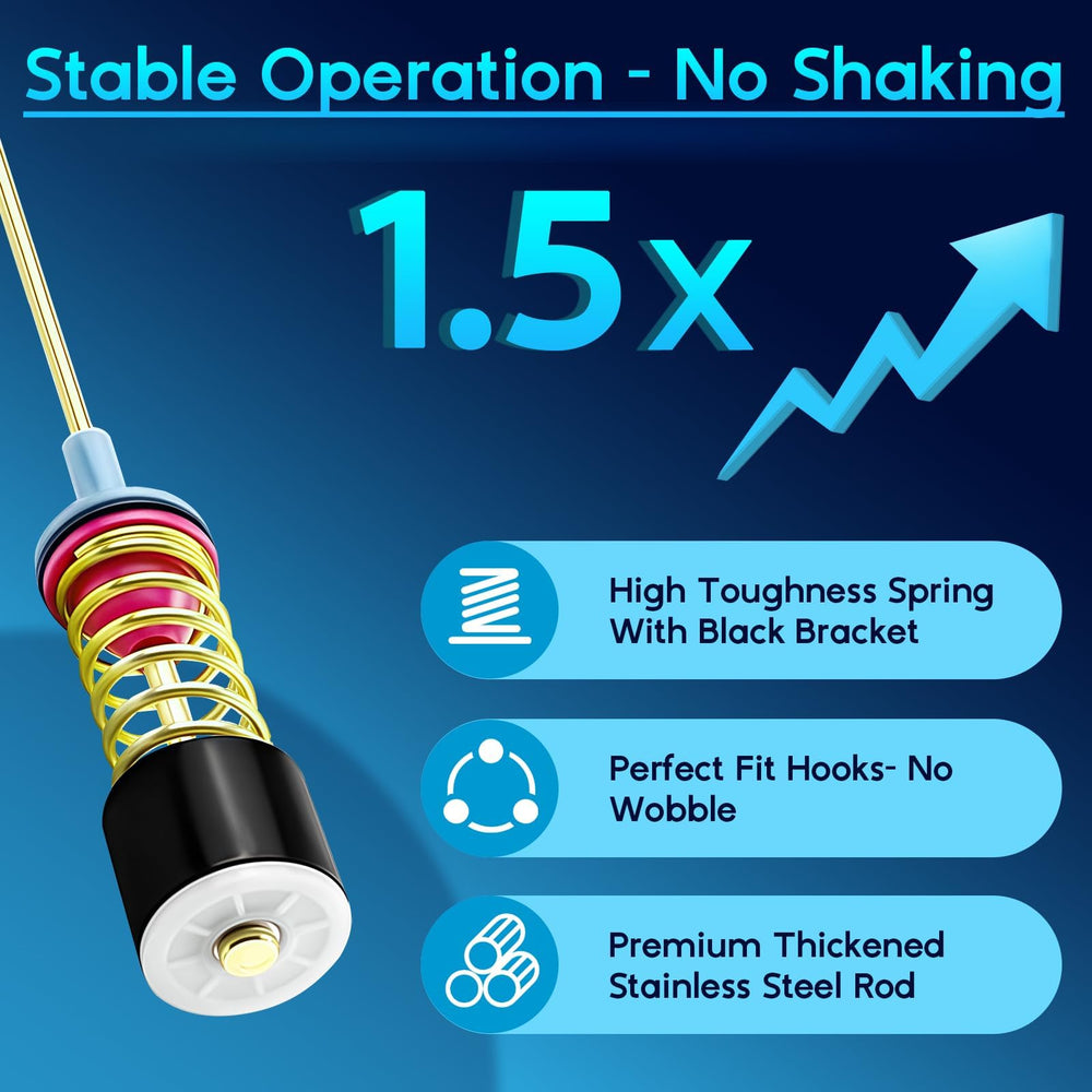 Replizo thick rod and spring assembly highlight reinforced vibration control.