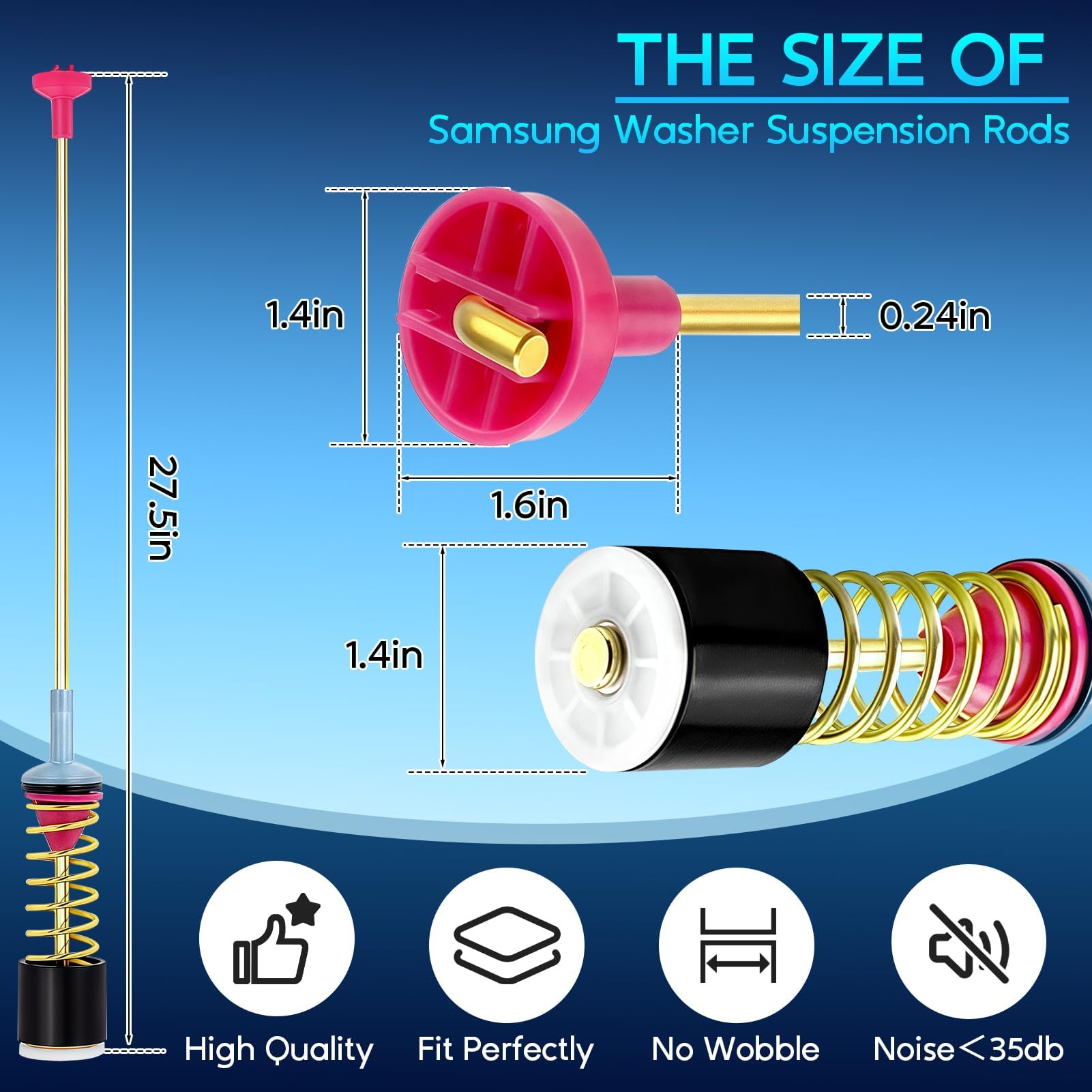 Replizo washer balance test with rod shows improved stability during high-speed cycles.