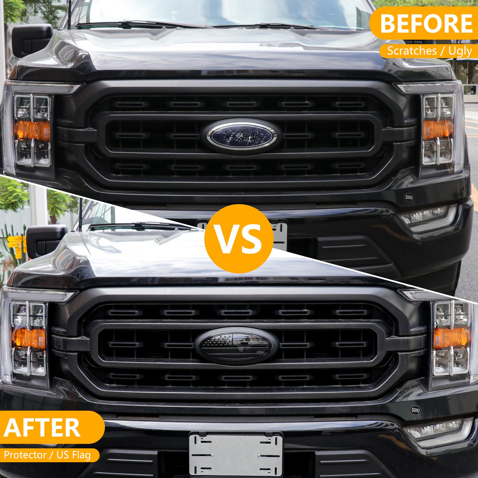 RERPRO Ford F-150 emblem cover 2015-2023 with patriotic flair.