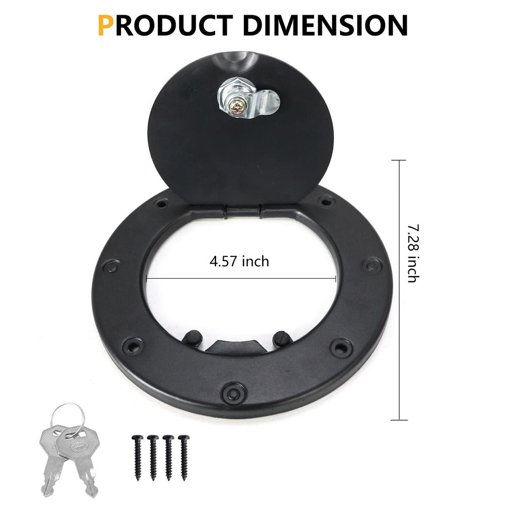 RERPRO locking gas cap cover installed in Jeep Wrangler TJ vehicle view