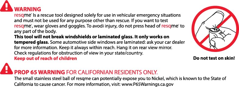 RESQME in-use car escape tool ready for potential exits