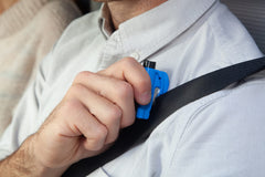 RESQME seatbelt cutter diagonally slices jammed belt