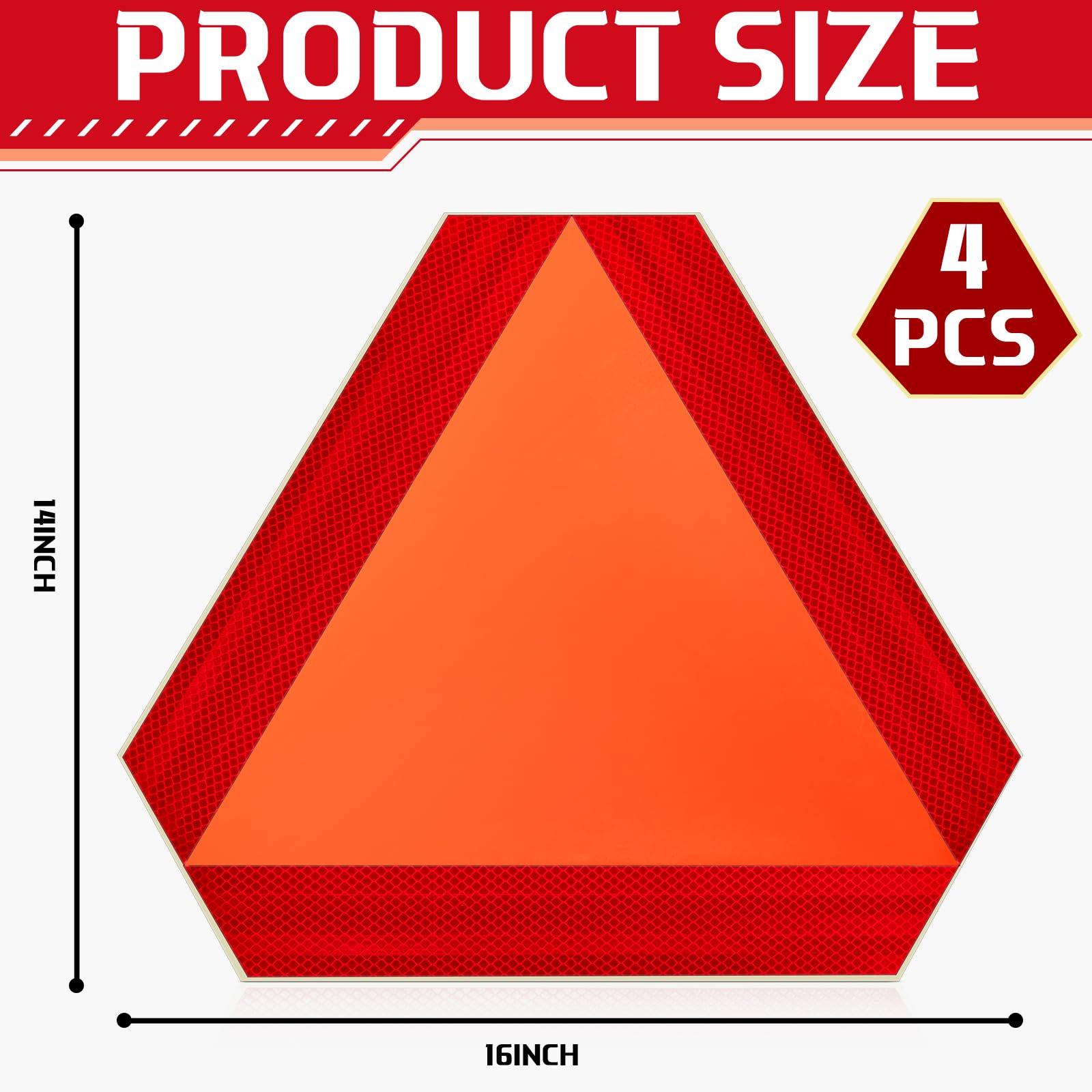 Resurhang triangle sign with adhesive back for easy rear mounting on vehicles.